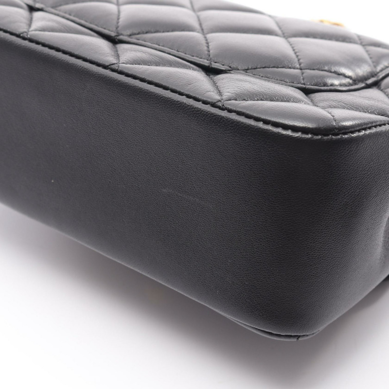 香奈兒 (CHANEL) 絎縫鏈條肩背斜背包 AS4384 黑色皮革 GHW 二手-5