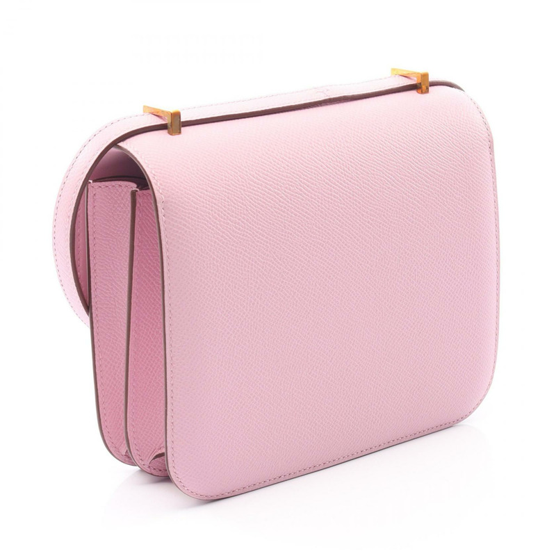 愛馬仕 Constance 3 迷你單肩背包 Z Epsom Mauve sylvestre 二手金色五金-1