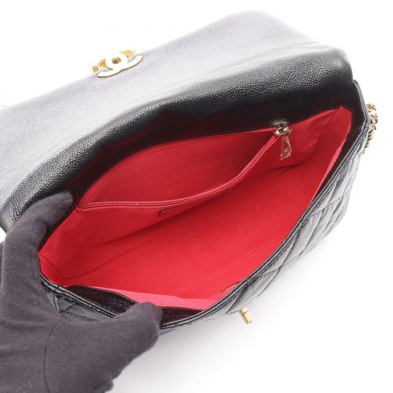 香奈兒 (CHANEL) 絎縫鏈條肩挎包，小牛皮材質，黑色，金色五金，二手女款-2