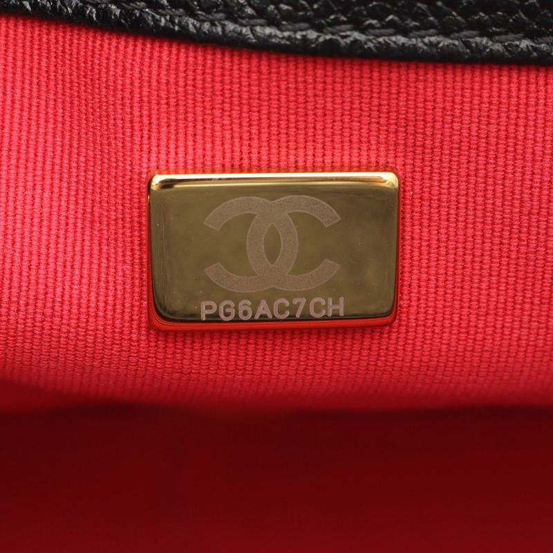 香奈兒 (CHANEL) 絎縫鏈條肩挎包，小牛皮材質，黑色，金色五金，二手女款-4