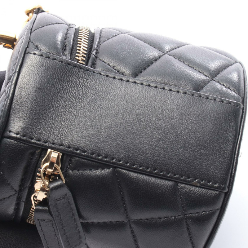 香奈兒 (CHANEL) 絎縫化妝包鏈條肩包手提包 AP2947 羊皮 黑色 GHW 二手-6