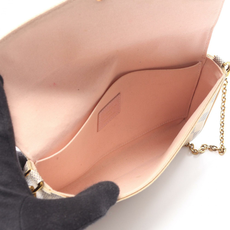 路易威登 Felicie Pochette cnain 斜挎單肩包 N40491 Damier Azur-2