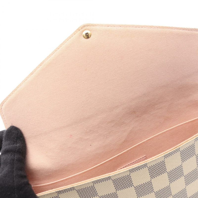 路易威登 Felicie Pochette cnain 斜挎單肩包 N40491 Damier Azur-7