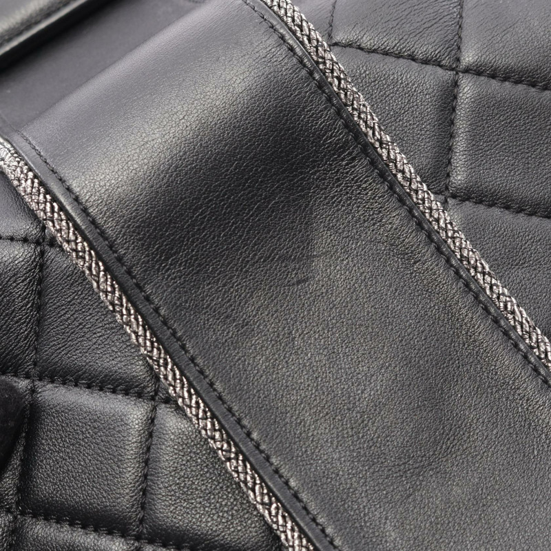 香奈兒 (CHANEL) 絎縫鏈條肩背包，羊皮材質，黑色，二手，女士款，附五金配件-8