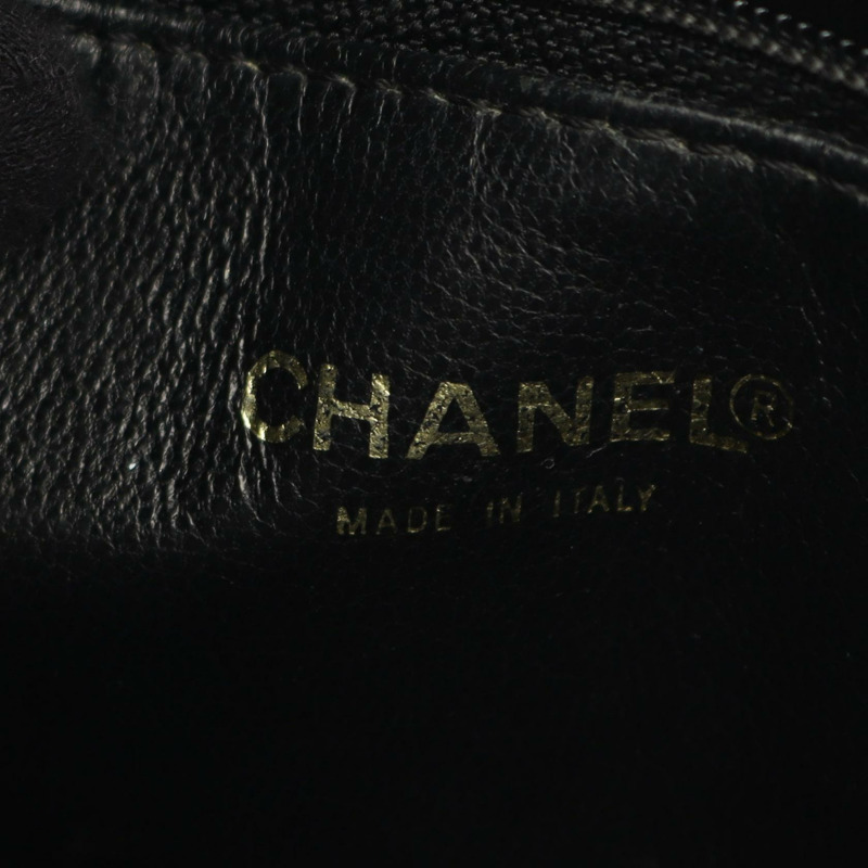 香奈兒 Medallion 手提包，小牛皮，黑色，二手，女士，金色五金-3