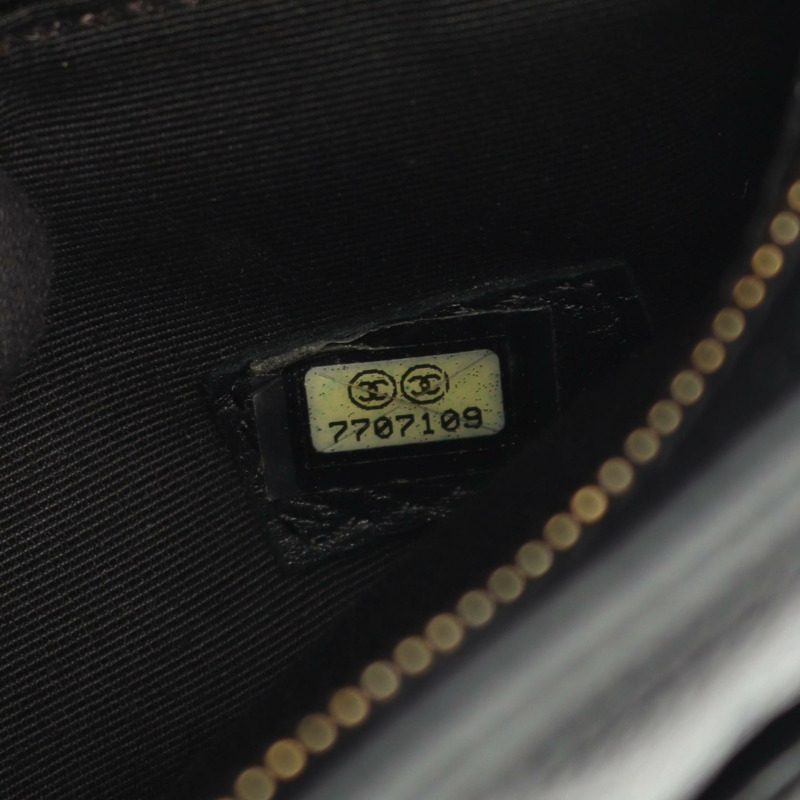 香奈兒 Medallion 手提包，小牛皮，黑色，二手，女士，金色五金-4