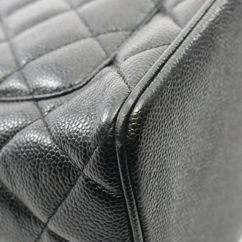 香奈兒 Medallion 手提包，小牛皮，黑色，二手，女士，金色五金-5