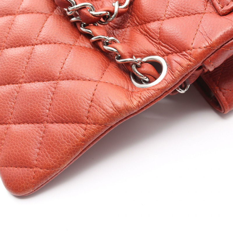 香奈兒迷你絎縫鏈條肩背斜背包 A35200 波爾多紅皮革 二手-8