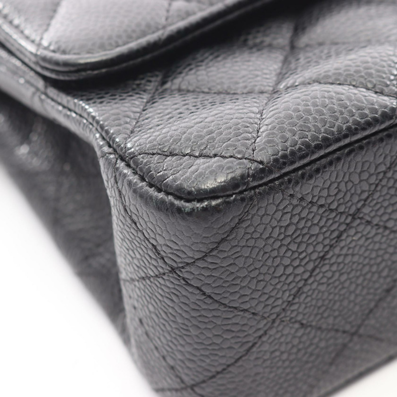 香奈兒 (CHANEL) Matelasse 雙蓋肩背包，小牛皮，黑色，SHW，二手，女士-8