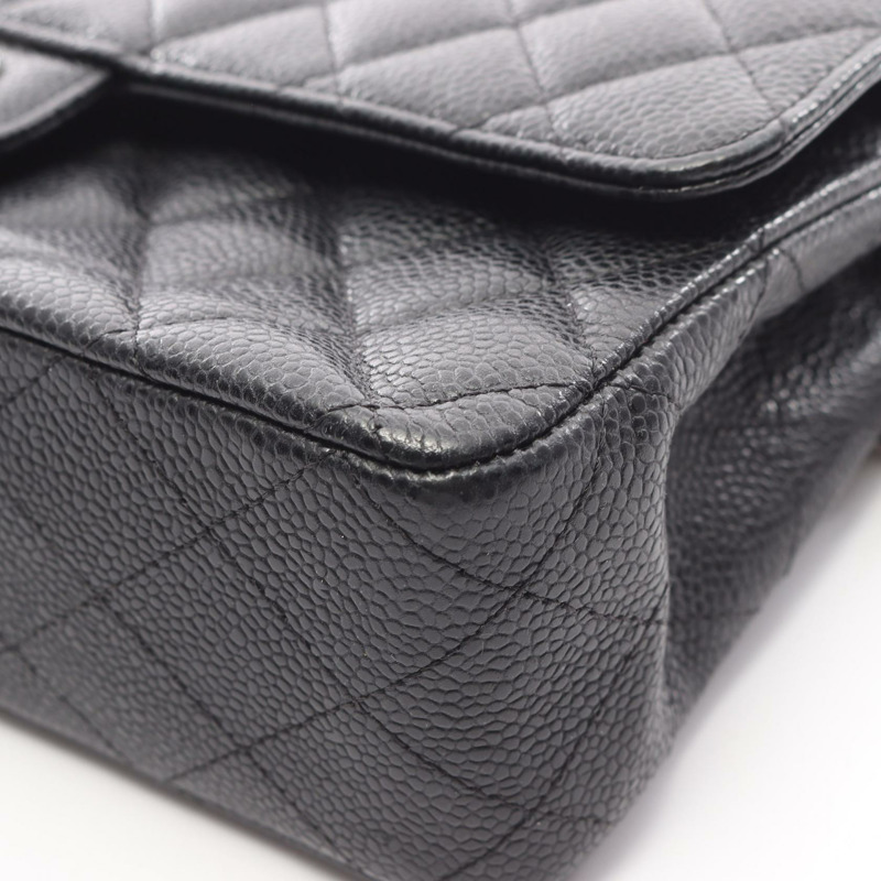 香奈兒 (CHANEL) Matelasse 雙蓋肩背包，小牛皮，黑色，SHW，二手，女士-9