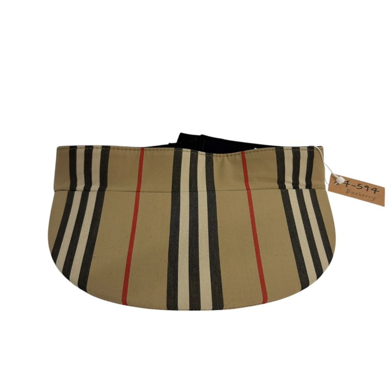 【美收精品】BURBERRY 茶色條紋遮陽帽 4-594-0