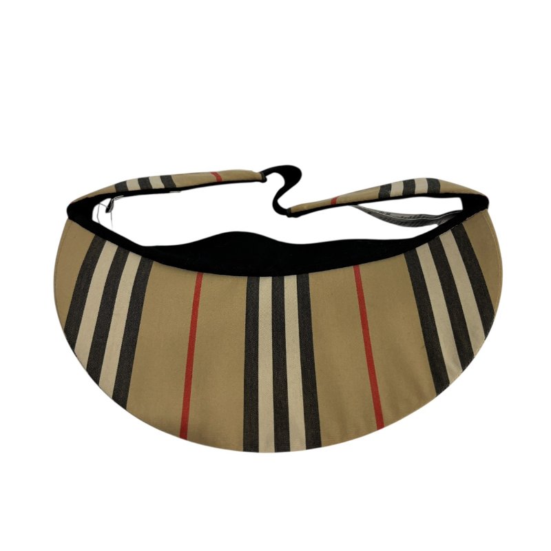 【美收精品】BURBERRY 茶色條紋遮陽帽 4-594-1