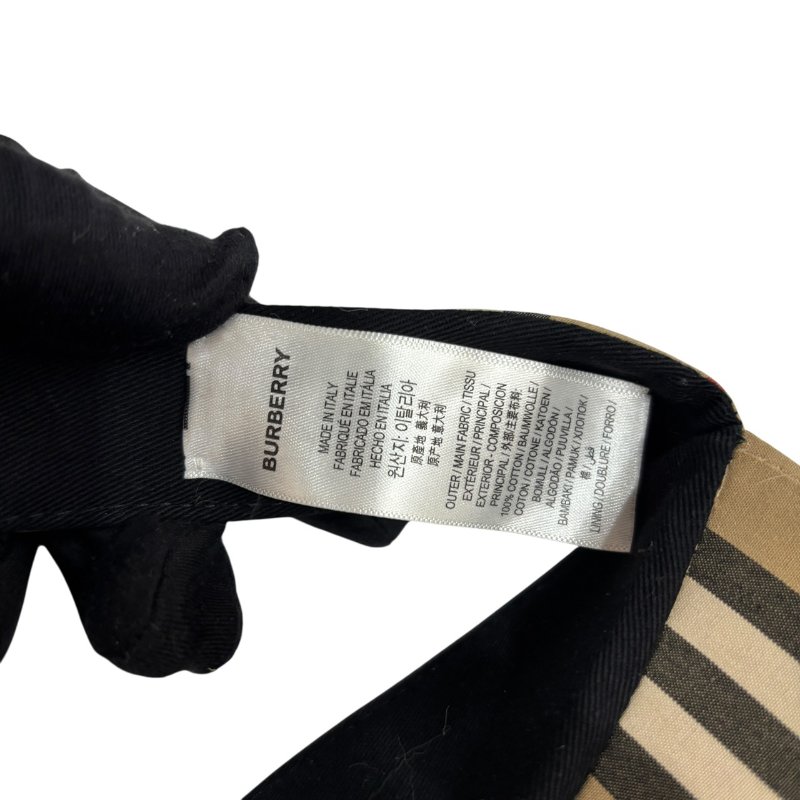 【美收精品】BURBERRY 茶色條紋遮陽帽 4-594-4