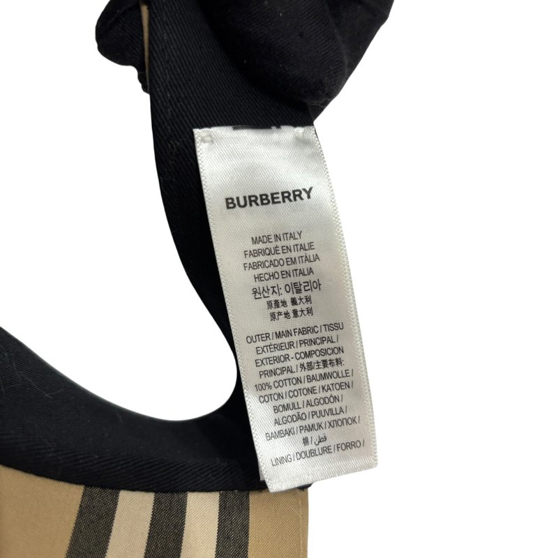 【美收精品】BURBERRY 茶色條紋遮陽帽 4-594-5