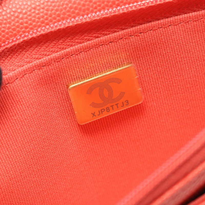 香奈兒 (CHANEL) 絎縫鏈條肩背斜背包 AP0250 小牛皮 紅色 金色五金 二手-4