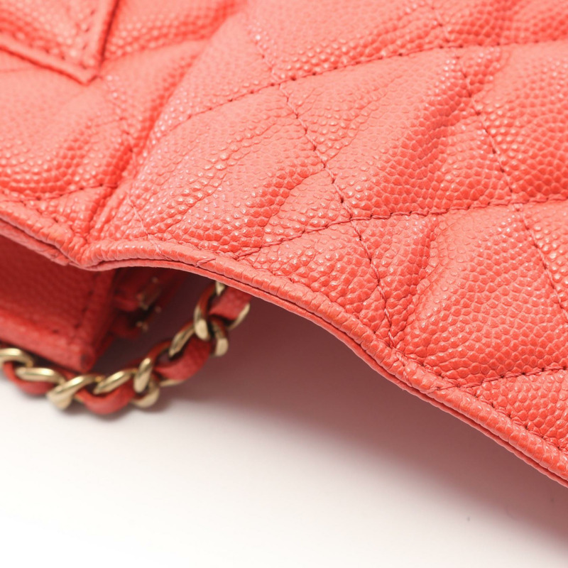 香奈兒 (CHANEL) 絎縫鏈條肩背斜背包 AP0250 小牛皮 紅色 金色五金 二手-7