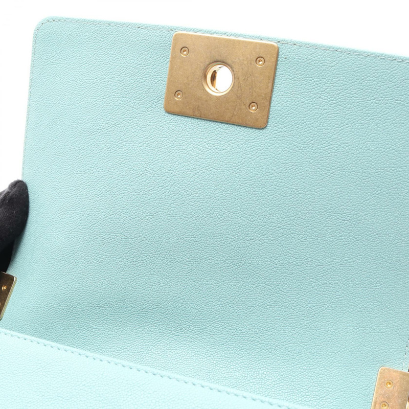 香奈兒 Boy Chanel 小號鏈條單背包 A67085 皮革 藍色 GHW 二手 CC-6