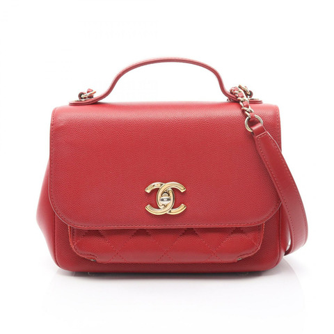 香奈兒 Business Affinity Matelasse 斜背包 A93749 皮革 紅色 GHW CC