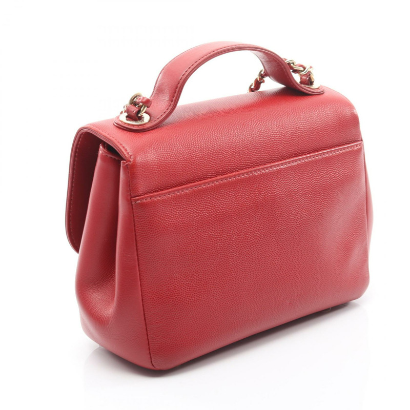 香奈兒 Business Affinity Matelasse 斜背包 A93749 皮革 紅色 GHW CC-1