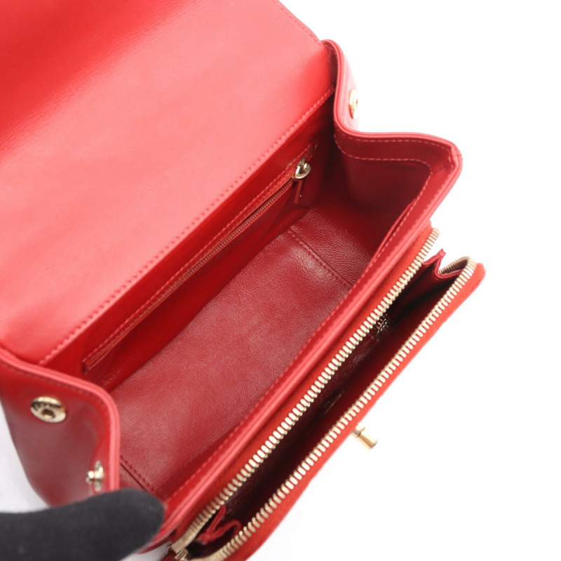 香奈兒 Business Affinity Matelasse 斜背包 A93749 皮革 紅色 GHW CC-2