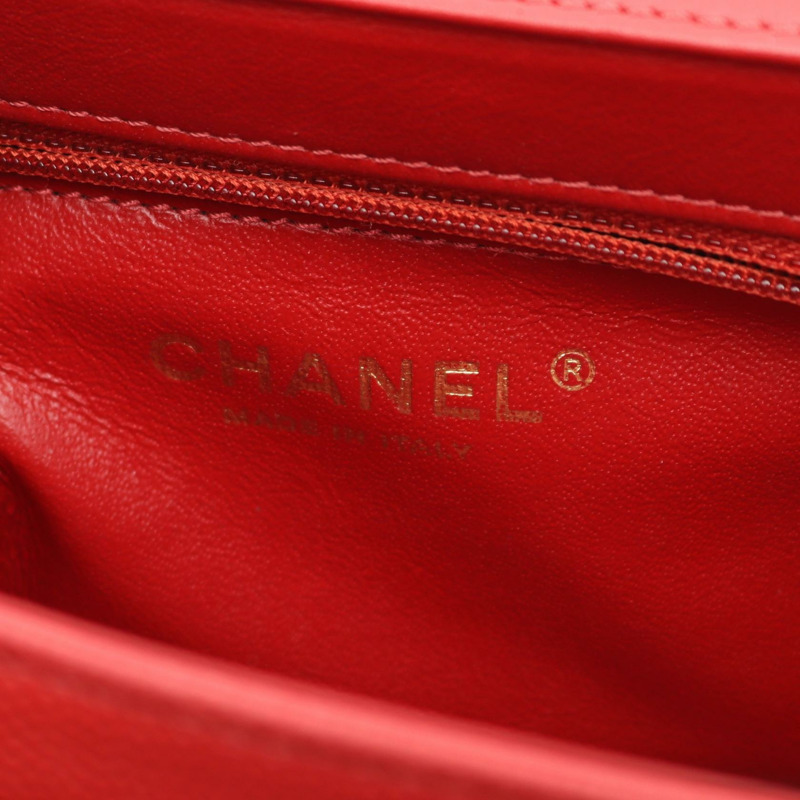 香奈兒 Business Affinity Matelasse 斜背包 A93749 皮革 紅色 GHW CC-3