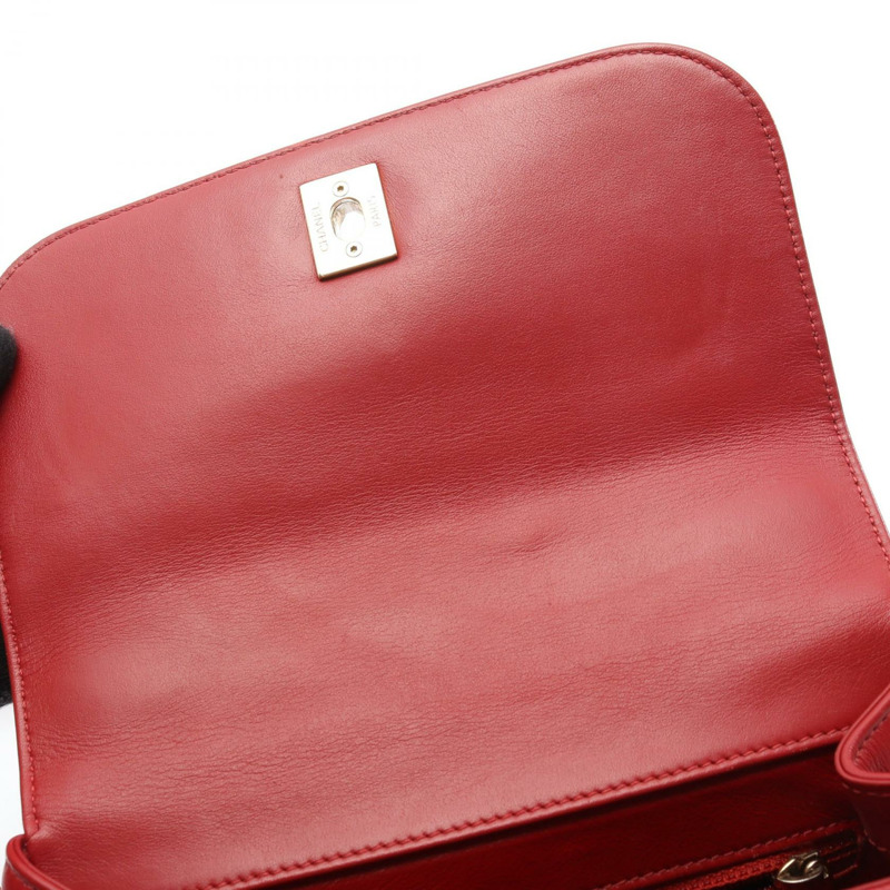 香奈兒 Business Affinity Matelasse 斜背包 A93749 皮革 紅色 GHW CC-5