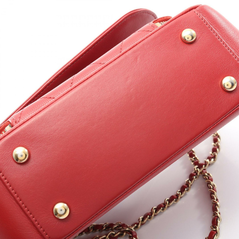 香奈兒 Business Affinity Matelasse 斜背包 A93749 皮革 紅色 GHW CC-8