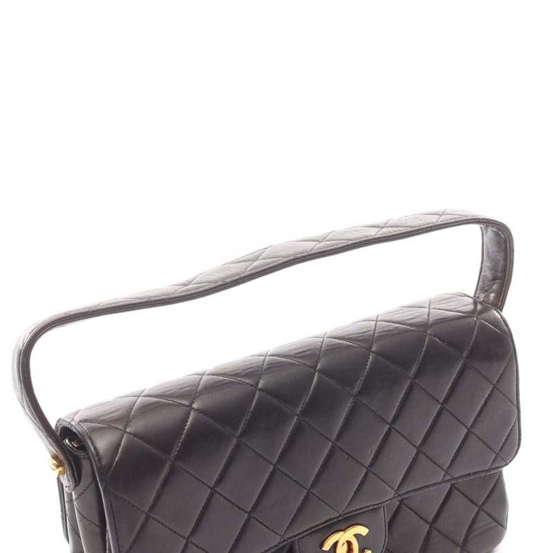 香奈兒 (CHANEL) Matelasse 雙面手提包，羊皮材質，黑色，二手，女士款，金色五金配件-9