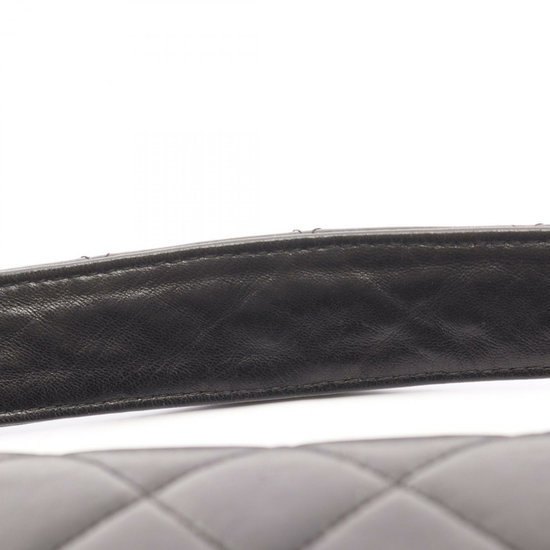 香奈兒 (CHANEL) Matelasse 雙面手提包，羊皮材質，黑色，二手，女士款，金色五金配件-10