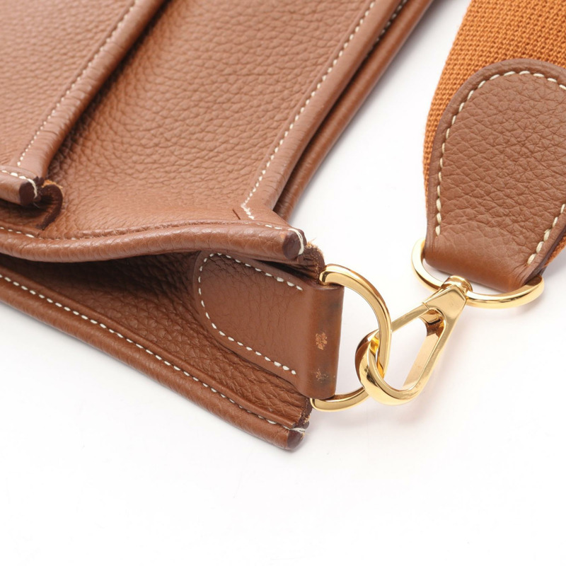 愛馬仕 Evelyne Trois PM 肩背包，Clemence 皮革，金色，二手，女士款，B GHW-5