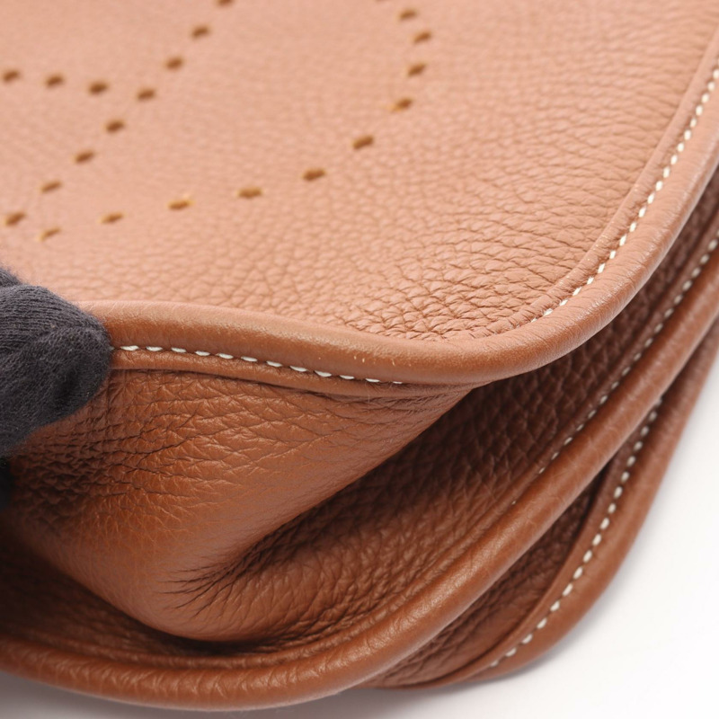 愛馬仕 Evelyne Trois PM 肩背包，Clemence 皮革，金色，二手，女士款，B GHW-7