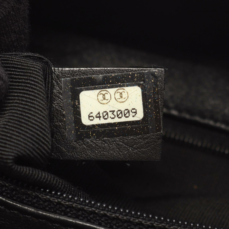 香奈兒 (CHANEL) Matelasse 鏈條手提包 A15688 小牛皮 黑色 二手 女士 金色五金-4