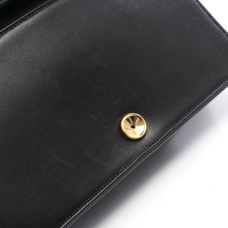 香奈兒 (CHANEL) 絎縫全翻蓋鏈條單肩背包，羊皮材質，黑色，二手，女士款，金色五金-5