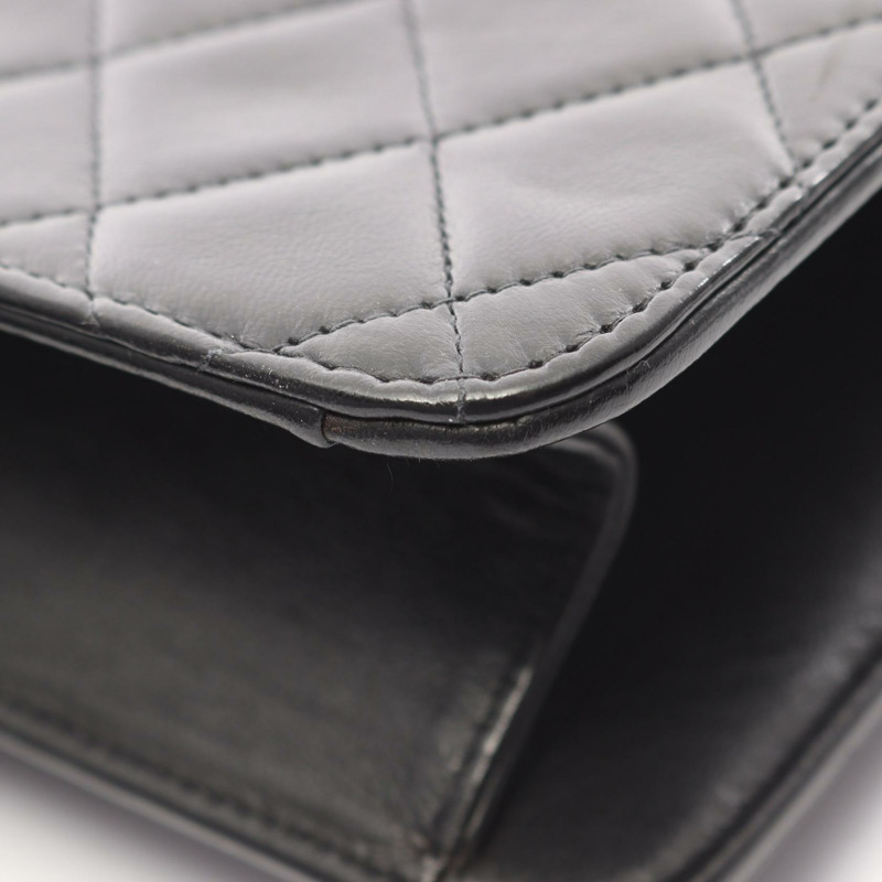 香奈兒 (CHANEL) 絎縫鏈條單肩包，羊皮材質，黑色，二手，女士款，金色五金-7