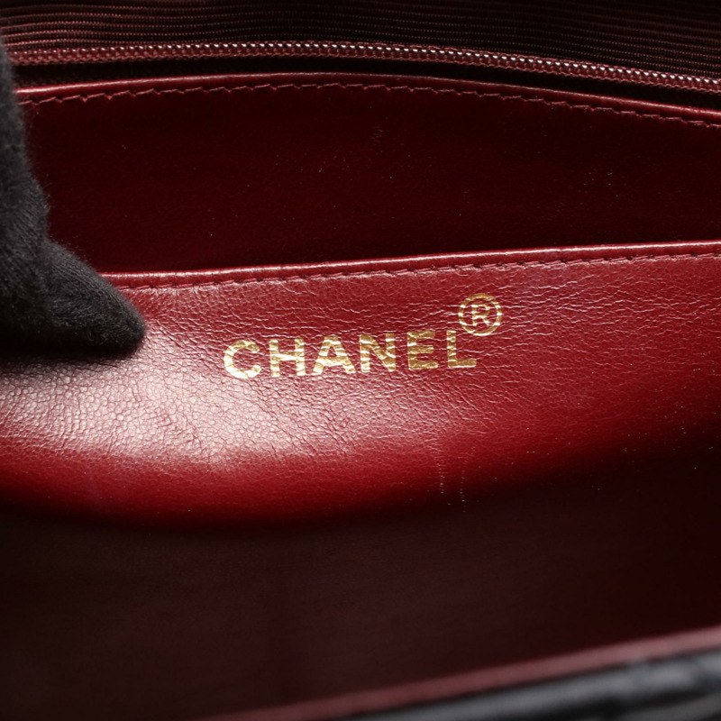 香奈兒 Jumbo Matelasse 34 單翻蓋鏈條肩背包，羊皮材質，黑色，二手，金色五金-3