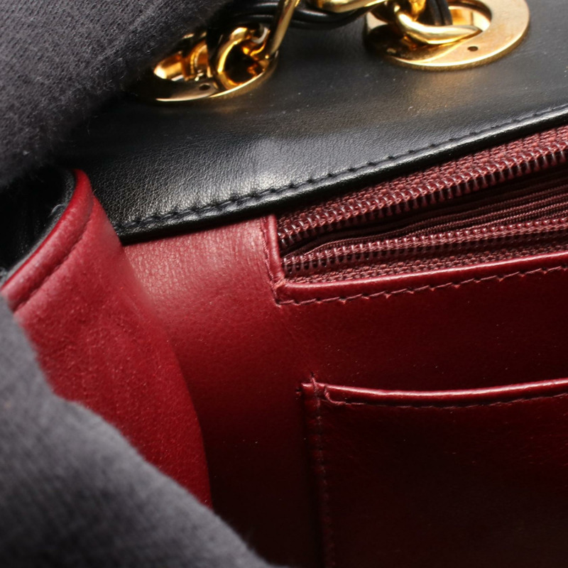 香奈兒 Jumbo Matelasse 34 單翻蓋鏈條肩背包，羊皮材質，黑色，二手，金色五金-6