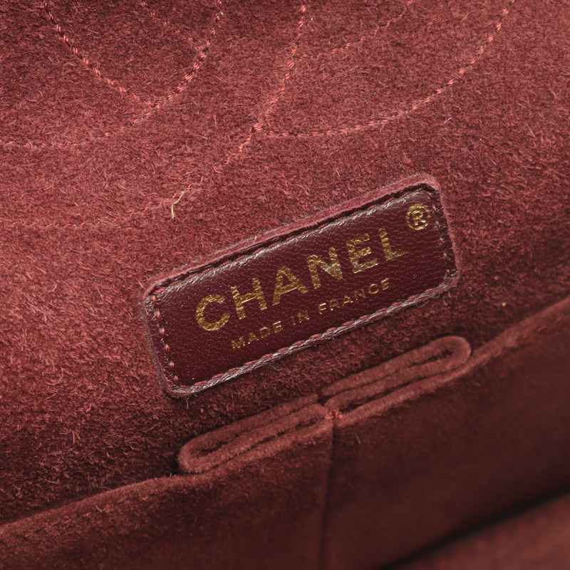 香奈兒 2.55 W 翻蓋鏈條單肩包 米色皮革 二手 女士 金色五金-3