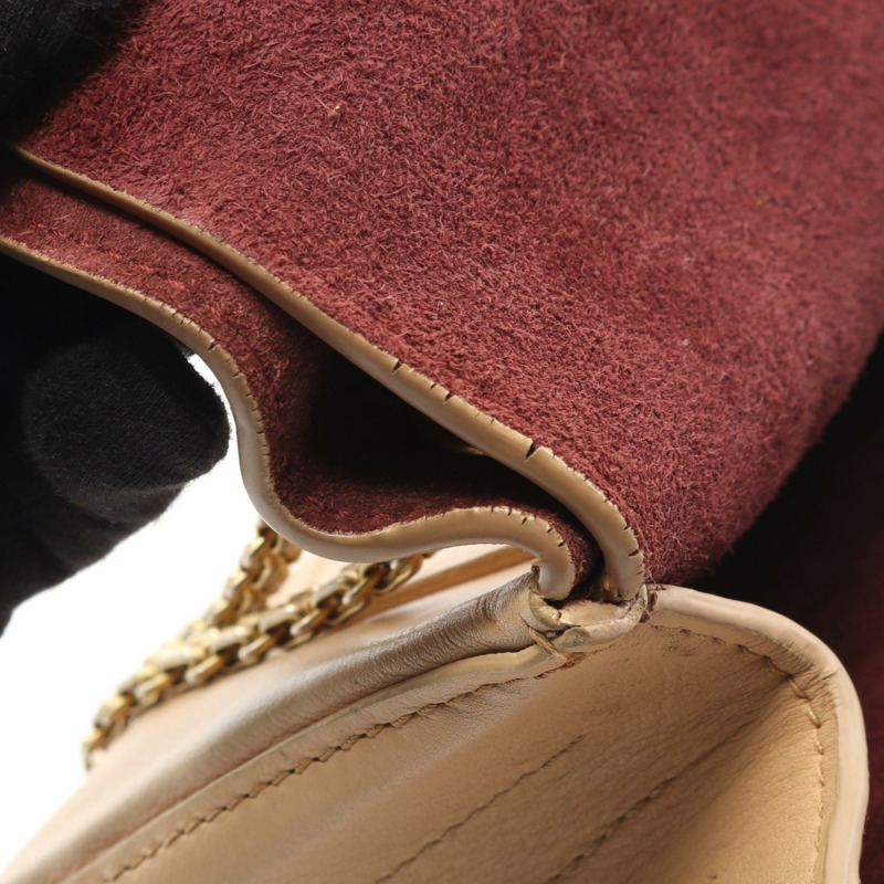 香奈兒 2.55 W 翻蓋鏈條單肩包 米色皮革 二手 女士 金色五金-9