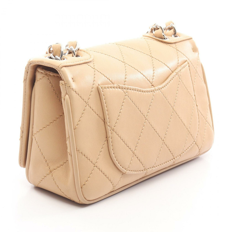 香奈兒 2.55 野性縫線鏈條單肩包 羊皮 米色 二手 女士 COCO CC-1