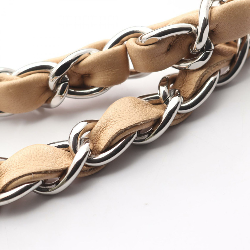 香奈兒 2.55 野性縫線鏈條單肩包 羊皮 米色 二手 女士 COCO CC-8