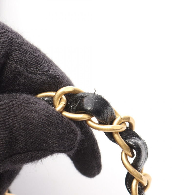 香奈兒 Maxi Flap 絎縫鏈條肩背包，小牛皮材質，黑色，二手，女士款，金色五金-6