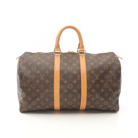 路易威登 Keepall 45 手提旅行包 M41428 Monogram 皮革 棕色 二手 LV