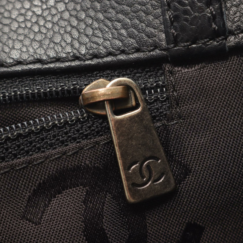 香奈兒 COCO 標誌手提包，小牛皮，黑色，二手，女士-5