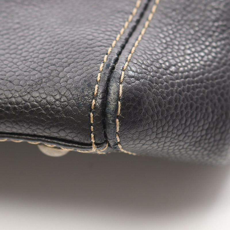 香奈兒 COCO 標誌手提包，小牛皮，黑色，二手，女士-6