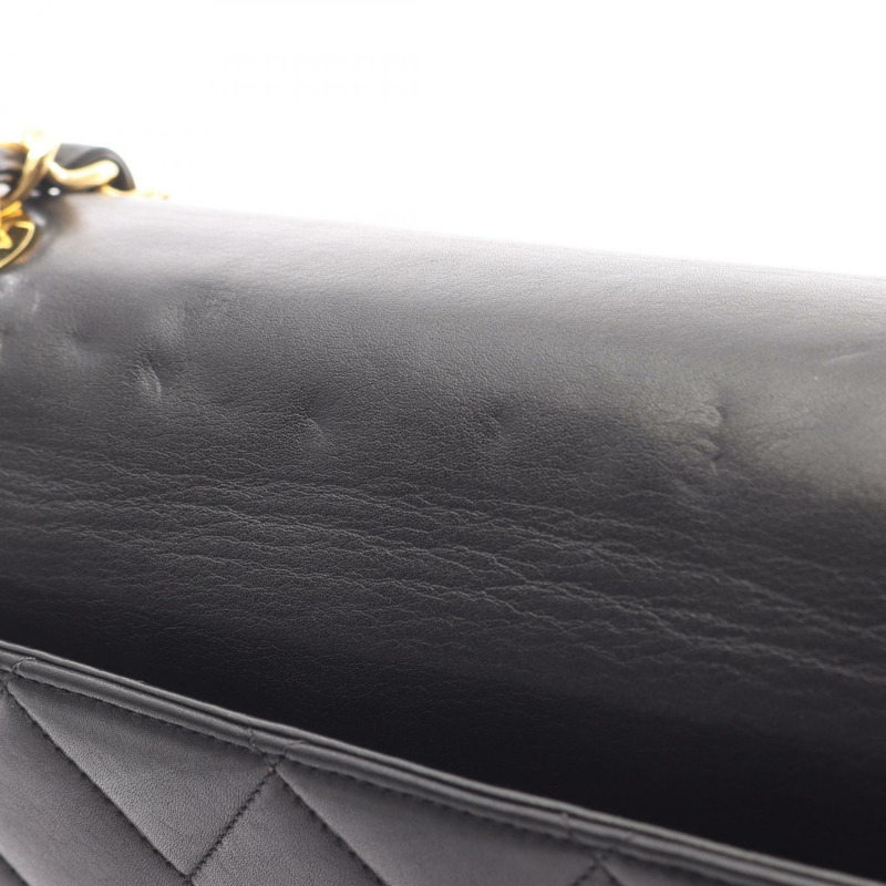 香奈兒 (CHANEL) Matelasse Jumbo COCO Mark 鏈條肩背包，羊皮材質，黑色，二手，金色五金，CC-9