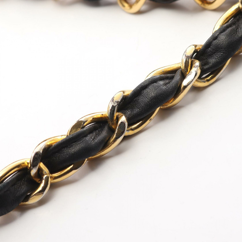 香奈兒 (CHANEL) Matelasse Jumbo COCO Mark 鏈條肩背包，羊皮材質，黑色，二手，金色五金，CC-12