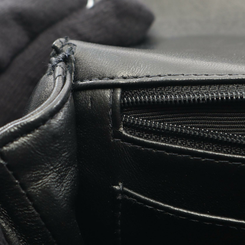 香奈兒 (CHANEL) Matelasse 頂部手柄手提包，羊皮材質，黑色，二手，女士，金色五金配件，COCO-5