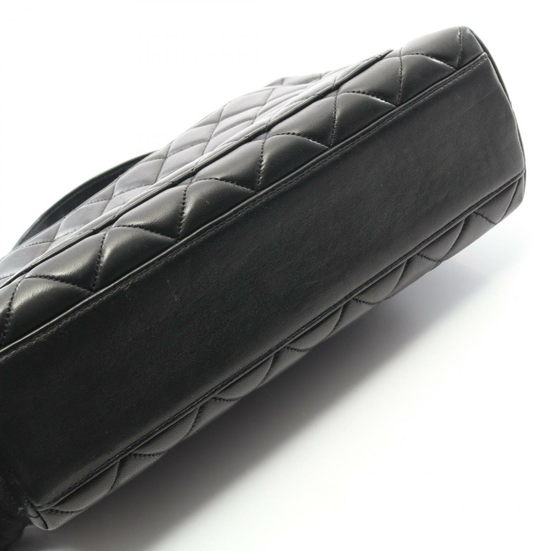 香奈兒 (CHANEL) Matelasse 頂部手柄手提包，羊皮材質，黑色，二手，女士，金色五金配件，COCO-8