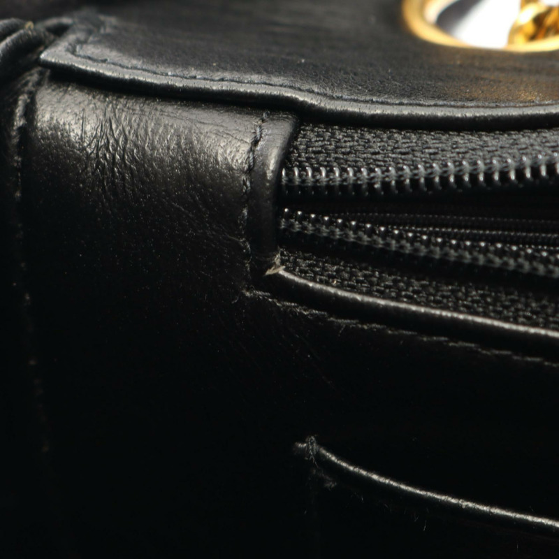 香奈兒 (CHANEL) Matelasse 單翻蓋鏈條肩背包，羊皮材質，黑色，二手，女士款，金色五金-5