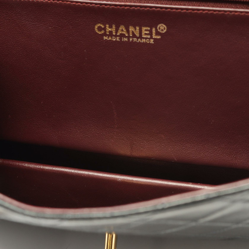 香奈兒 (CHANEL) Matelasse 單翻蓋鏈條肩背包，羊皮材質，黑色，二手，金色五金，女士 CC-5